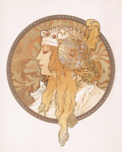 Byzantinischer Kopf einer blonden Jungfrau; Tête byzantine d