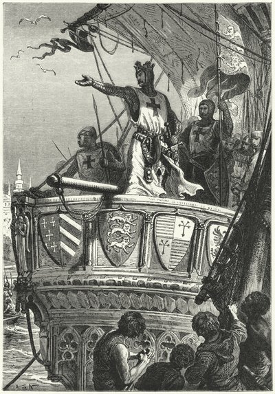Rückkehr der Kreuzfahrer aus Palästina (Gravur) von Alphonse Marie de (after) Neuville