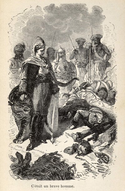 Illustration der „Wunderbaren aber authentischen Abenteuer des Kapitäns Corcoran“ von Alfred Assollant, illustriert mit 25 Vignetten, die von A. de Neuville auf Holz gezeichnet wurden, Librairie Hachette et Cie in Paris von Alphonse Marie de Neuville