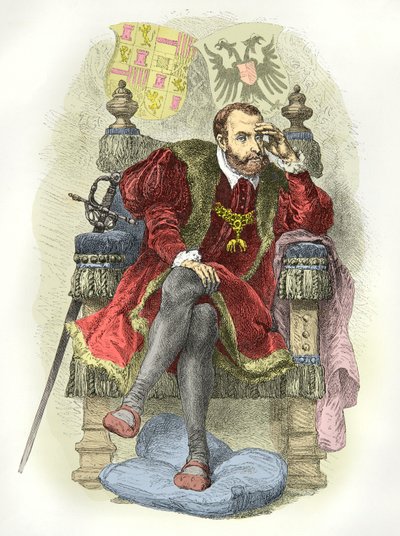Porträt von Karl V. (Gravur) von Alphonse Marie de Neuville