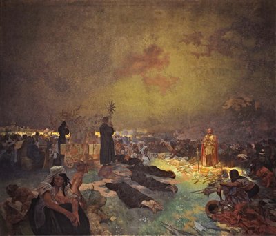 Nach der Schlacht am Vítkov-Hügel, Zyklus Das Slawische Epos von Alphonse Mucha