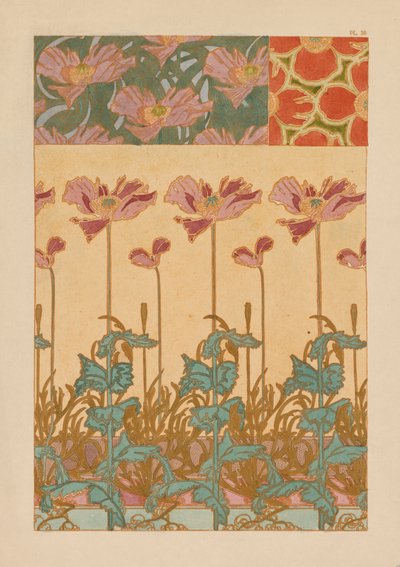 Documents Decoratifs: Orientalische Mohnblumen von Alphonse Mucha