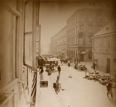 Blick aus dem Fenster von Muchas Wohnung, nahe der Amalienstraße, München, 1886 von Alphonse Mucha