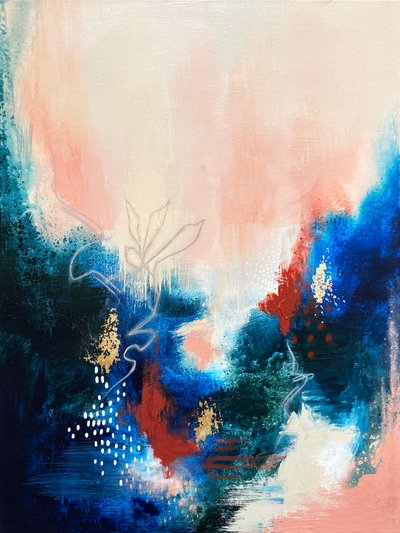 Abstrakte goldene Blüte von Alyson Storms