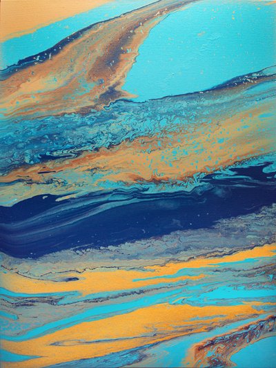 Fließendes Gold und Blau von Alyson Storms