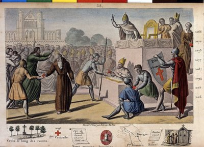 Gott will es: Beim Konzil von Clermont (heute Clermont-Ferrand, Auvergne) predigt Peter der Einsiedler den ersten Kreuzzug vor Papst Urban II. von Ambroise Tardieu