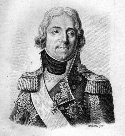 Pierre Riel, Graf, dann Marquis de Beurnonville, Marschall von Frankreich (1752-1821) - in „Portraits des généraux français en suite les victoires et conquêtes des Français“. Graviert von Ambroise Tardieu im Jahr 1818. Stella-Sammlung. von Ambroise Tardieu