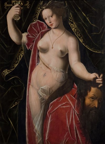 Judith hält den Kopf von Holofernes hoch, um 1530-1533 von Ambrosius (after) Benson