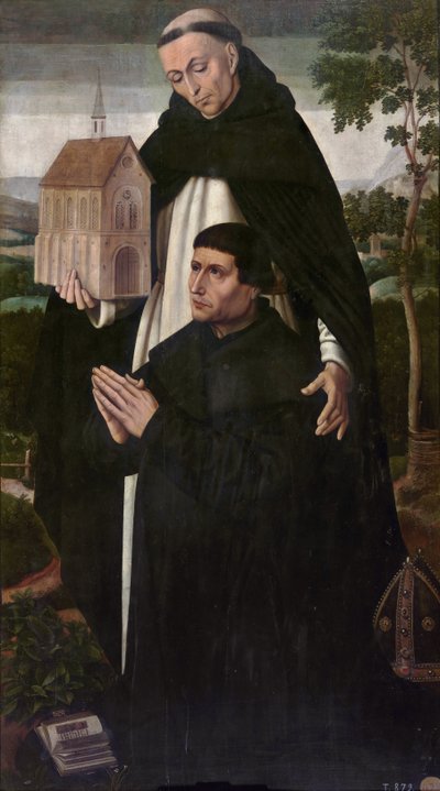 Heiliger Thomas von Aquin und ein Spender von Ambrosius Benson