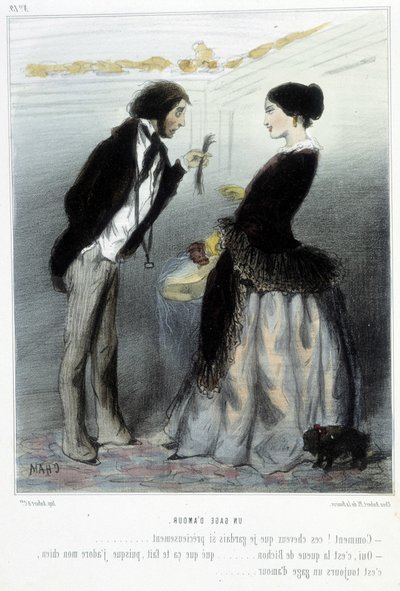 Ein Liebespfand (Karikatur) - in „Madeleines“ von Cham, ca. 1870-1880 von Amédée de Noé