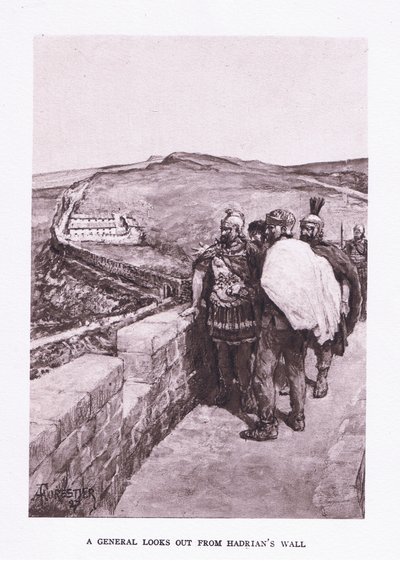 Ein General blickt über den Hadrianswall, Illustration aus Der römische Soldat, 1928 von Amedee Forestier