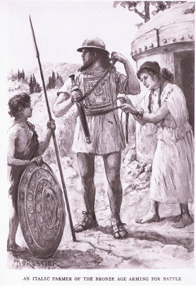 Ein italischer Bauer der Bronzezeit, Illustration aus 