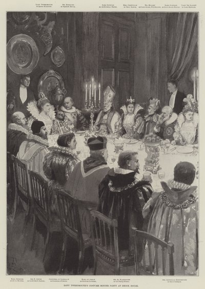 Lady Tweedmouths Kostümdinnerparty im Brook House von Amedee Forestier