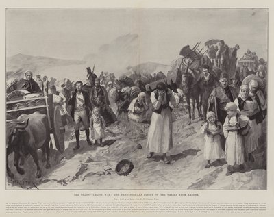 Der Griechisch-Türkische Krieg, die panische Flucht der Griechen aus Larissa von Amedee Forestier