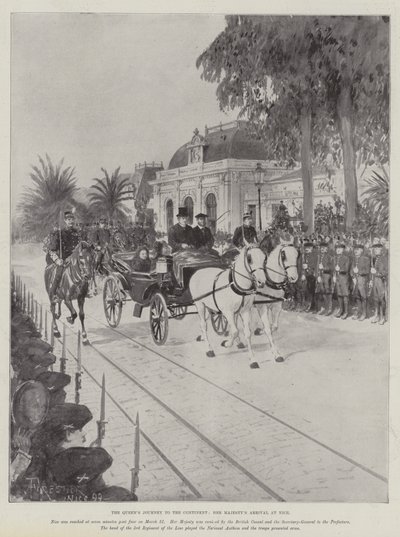 Die Reise der Königin auf den Kontinent, die Ankunft Ihrer Majestät in Nizza von Amedee Forestier
