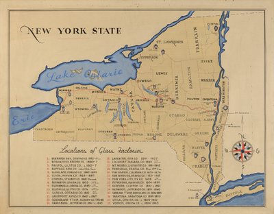 Karte des Bundesstaates New York von American 20th Century