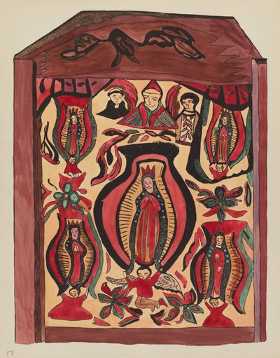 Tafel 32: Unsere Liebe Frau von Guadalupe: Aus dem Portfolio "Spanische Kolonialdesigns von New Mexico" von American 20th Century