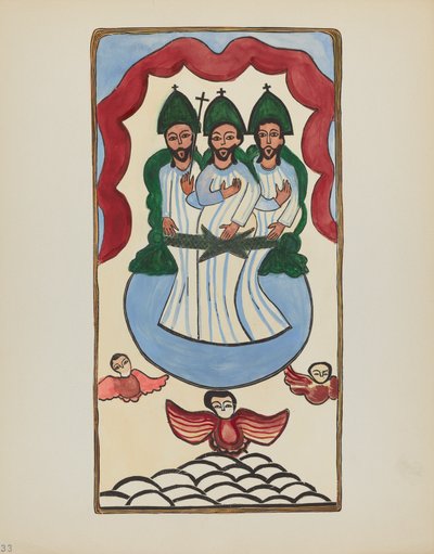 Die Heilige Dreifaltigkeit: Aus dem Portfolio "Spanische Kolonialdesigns von New Mexico" (Tafel 33) von American 20th Century
