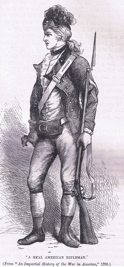 Ein echter amerikanischer Scharfschütze, Illustration aus Cassells Geschichte der Vereinigten Staaten, veröffentlicht von Cassell, Petter & Galpin, ca. 1900 von American English school