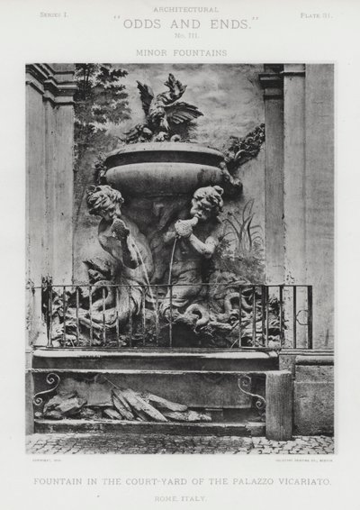 Brunnen im Innenhof des Palazzo Vicariato, Rom, Italien von American Photographer (after)