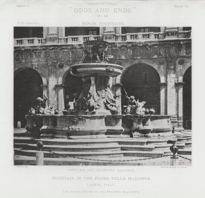 Brunnen auf der Piazza Della Madonna, Loreto, Italien von American Photographer (after)