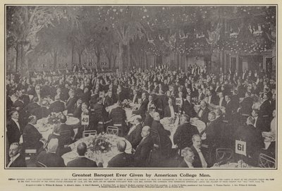 Das größte Bankett, das jemals von amerikanischen College-Männern gegeben wurde von American Photographer (after)