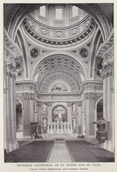 Philadelphia: Innenraum der Kathedrale von St. Peter und St. Paul, Ecke North Eighteenth und Summer Streets von American Photographer (after)