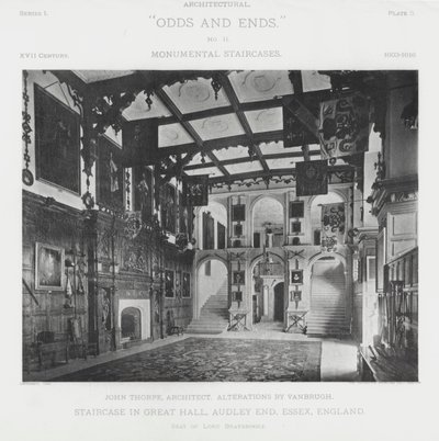 Treppenhaus in der Großen Halle, Audley End, Essex, England von American Photographer (after)
