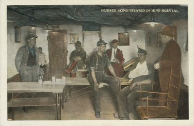 Amerikanischer Kohlebergbau: Verletzte werden im Minenkrankenhaus behandelt von American Photographer
