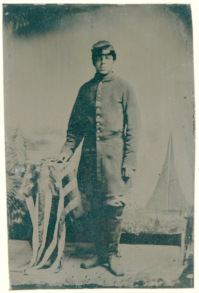 Charles H. Arnum, ein Soldat im 54. Massachusetts Freiwilligen-Infanterieregiment, 1864 (Tintype-Foto) von American Photographer