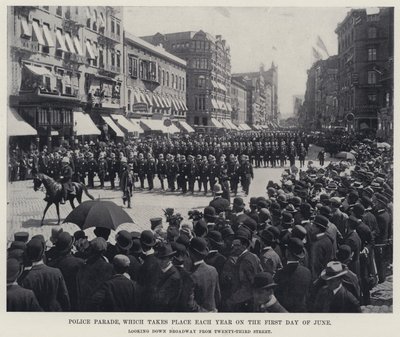 Polizeiparade, die jedes Jahr am ersten Juni stattfindet von American Photographer