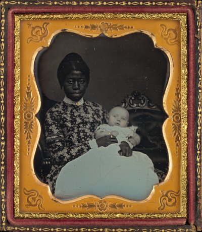 Porträt einer Frau und eines Babys, 1853 von American Photographer