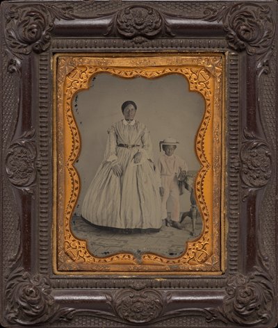 Porträt einer Frau und eines Jungen, ca. 1863 von American Photographer