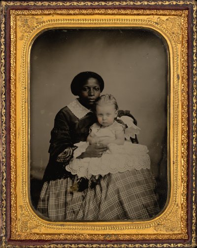 Porträt einer Frau und eines Kindes, ca. 1860 von American Photographer