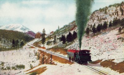 Ruxton Park, Mt Baldy in der Ferne, Pikes Peak Zahnradbahn, Colorado von American Photographer