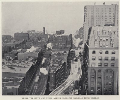 Wo sich die Sixth und Ninth Avenue Hochbahnlinien trennen von American Photographer