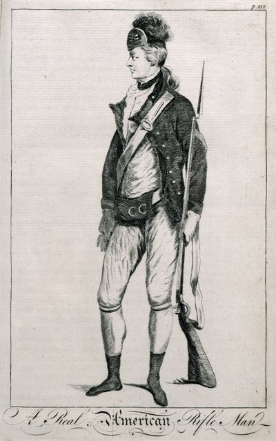 Ein echter amerikanischer Scharfschütze, Seite 212 aus Impartial History of the War von American School