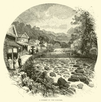 Eine Straße in den Vororten von American School