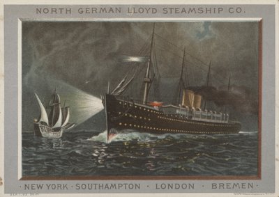 Werbung für die Norddeutsche Lloyd Dampfschifffahrtsgesellschaft von American School
