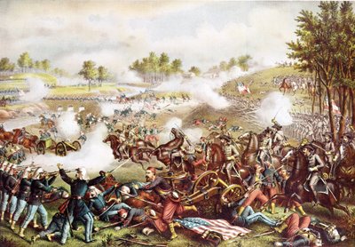 Schlacht von Bull Run, 21. Juli 1861, veröffentlicht 1889 von American School