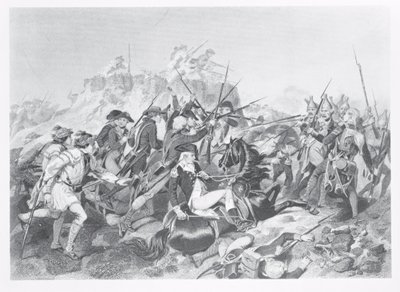 Schlacht von Saratoga - General Arnold verwundet beim Angriff auf das hessische Redoubt, 17. Oktober 1777 von American School