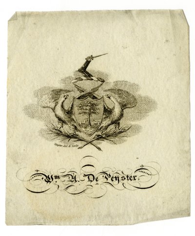 Exlibris von William Axtell De Peyster (1793-1856), ca. 1840 von American School