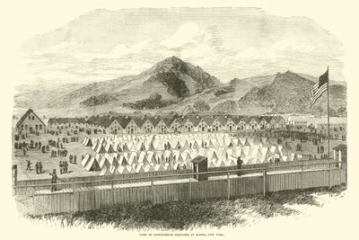 Lager der konföderierten Gefangenen in Elmira, New York, Mai 1865 von American School