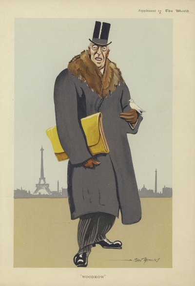 Karikatur von Woodrow Wilson von American School