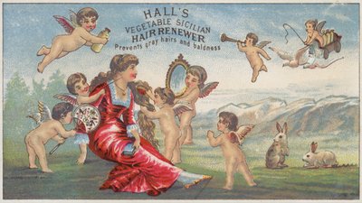 Cherubim bürsten das Haar der Dame von American School
