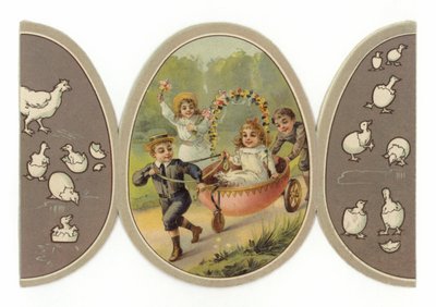 Kinder spielen im Eierwagen von American School