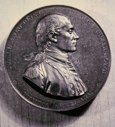 Gedenkmedaille von John Paul Jones, nach einem Porträt von Jean-Antoine Houdon von American School