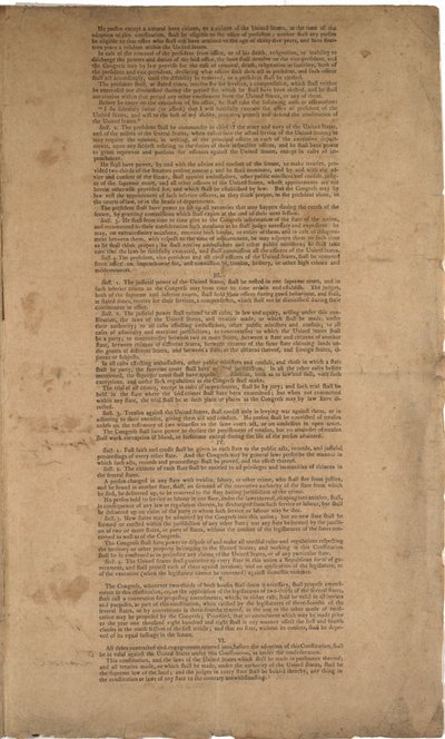 Verfassung, erster Druck, gedruckt von Dunlap & Claypoole, 17.-19. September 1787 von American School