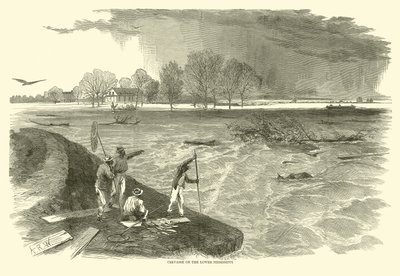 Crevasse am unteren Mississippi, 1862 von American School