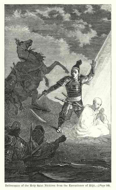 Befreiung des heiligen Heiligen Nichiren vom Henker von Hojo (Gravur) von American School